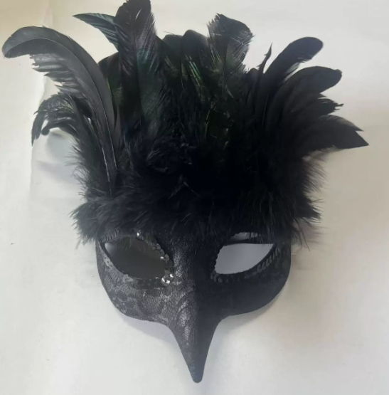 US-Black feather mask-0116