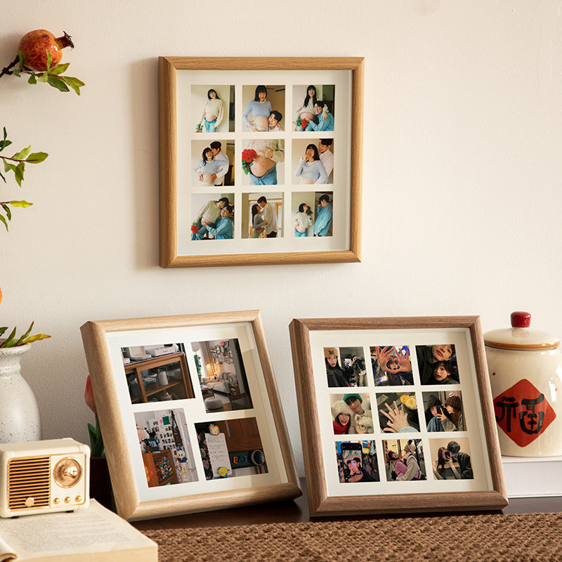 Multi-Grid Wood Photo Frame (23×23 cm)