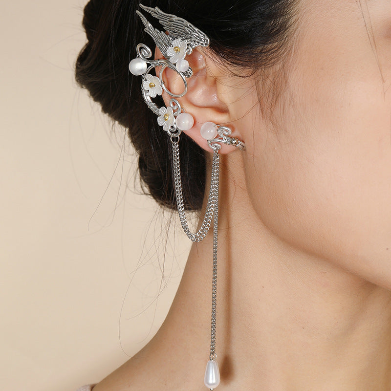Fairy Angel Wing Tassel Clip-on Earrings-0611