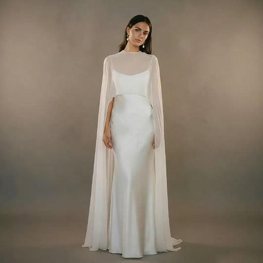 USA- chiffon bridal cape-0503