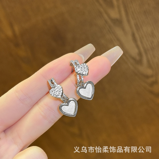 USA-Heart Stud Earrings-1223