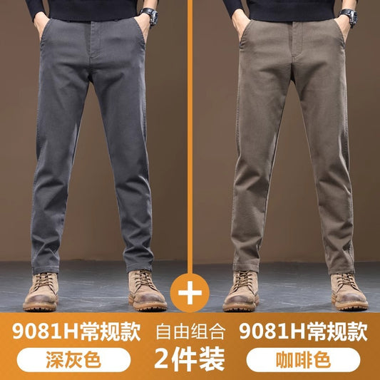 Germany-Dark gray and Coffee-colored non-fleece Jeans-1124