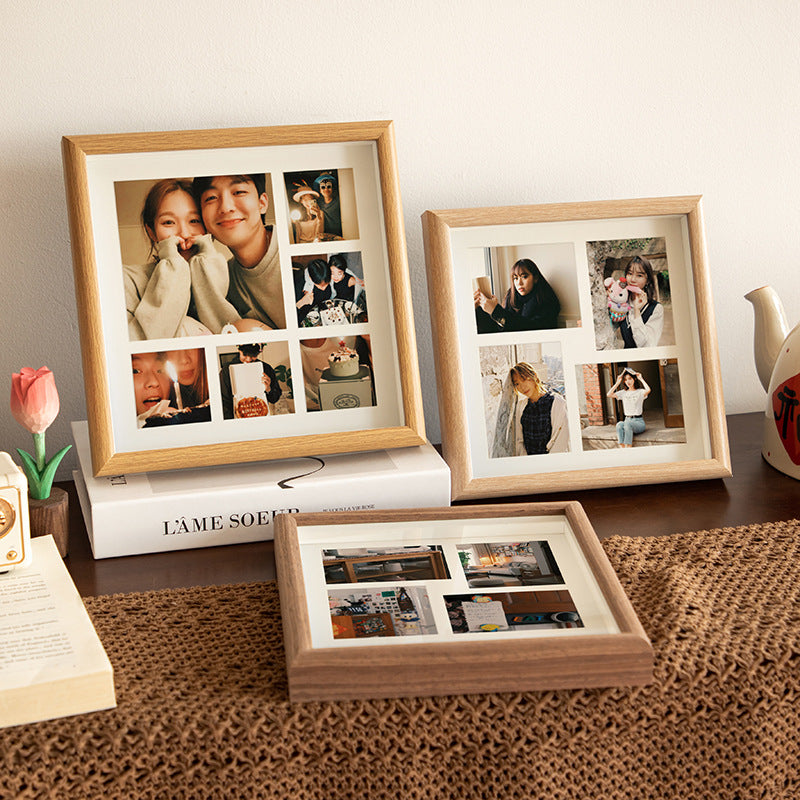 Multi-Grid Wood Photo Frame (23×23 cm)