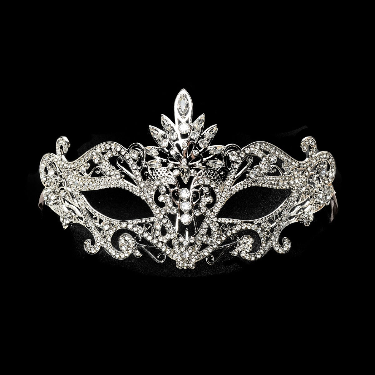 Rhinestone Bridal Tiara Mask-0615