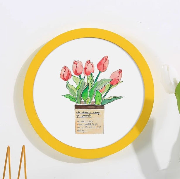 Round Wall Photo Frame — Wood