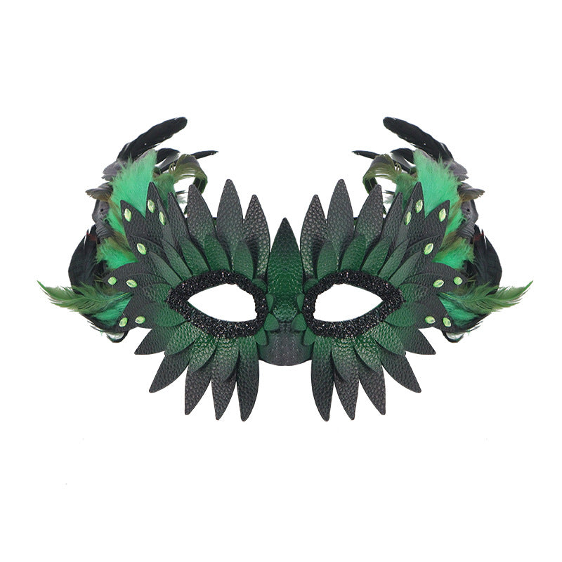 USA-Leather and Feather Mask-1231