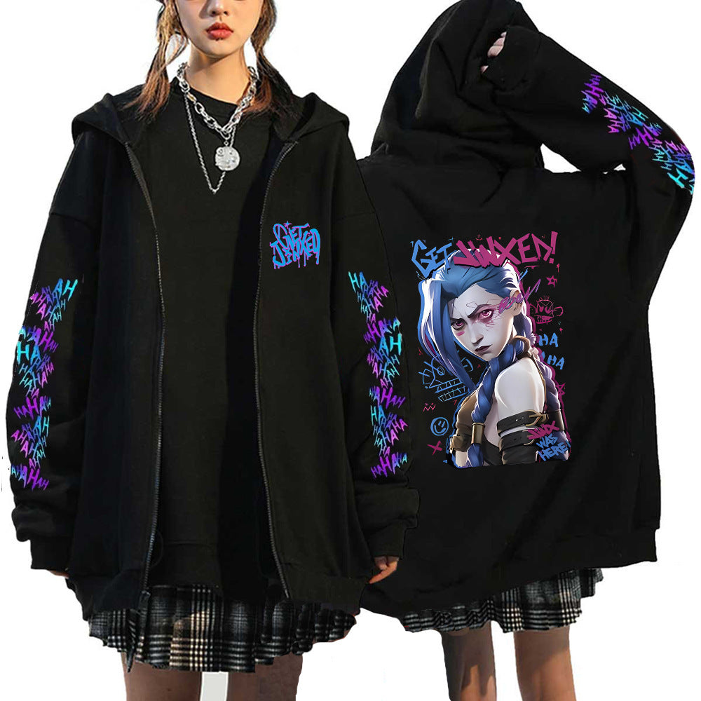 US-Blackzipper hoodie-0225