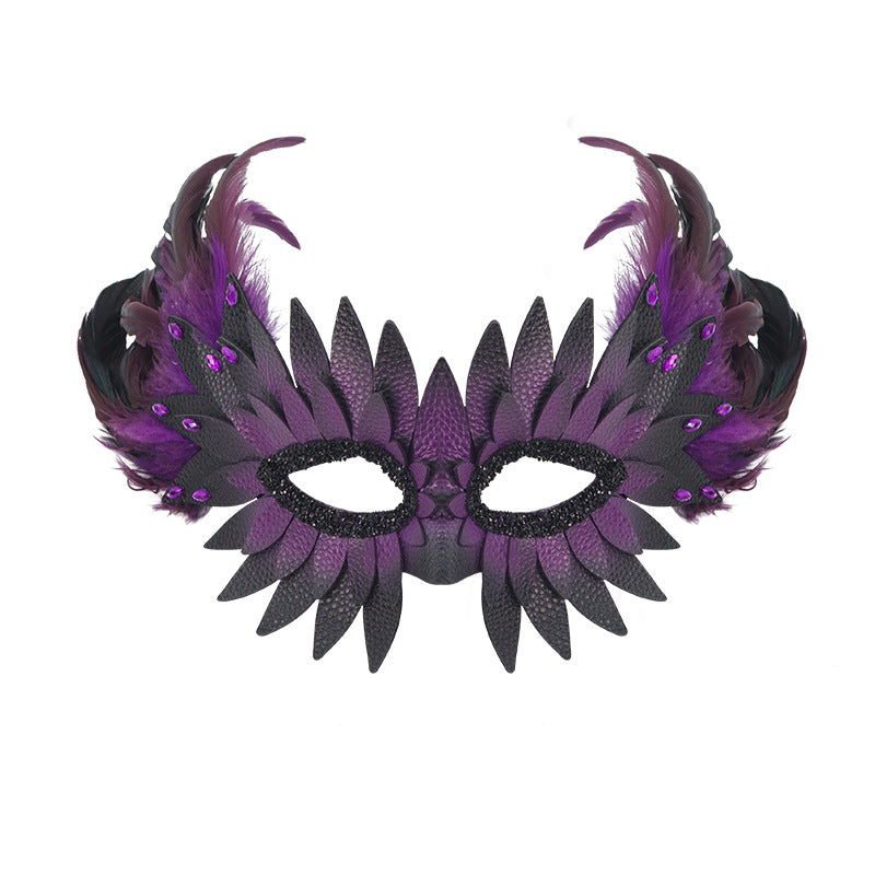 USA-Leather and Feather Mask-1231